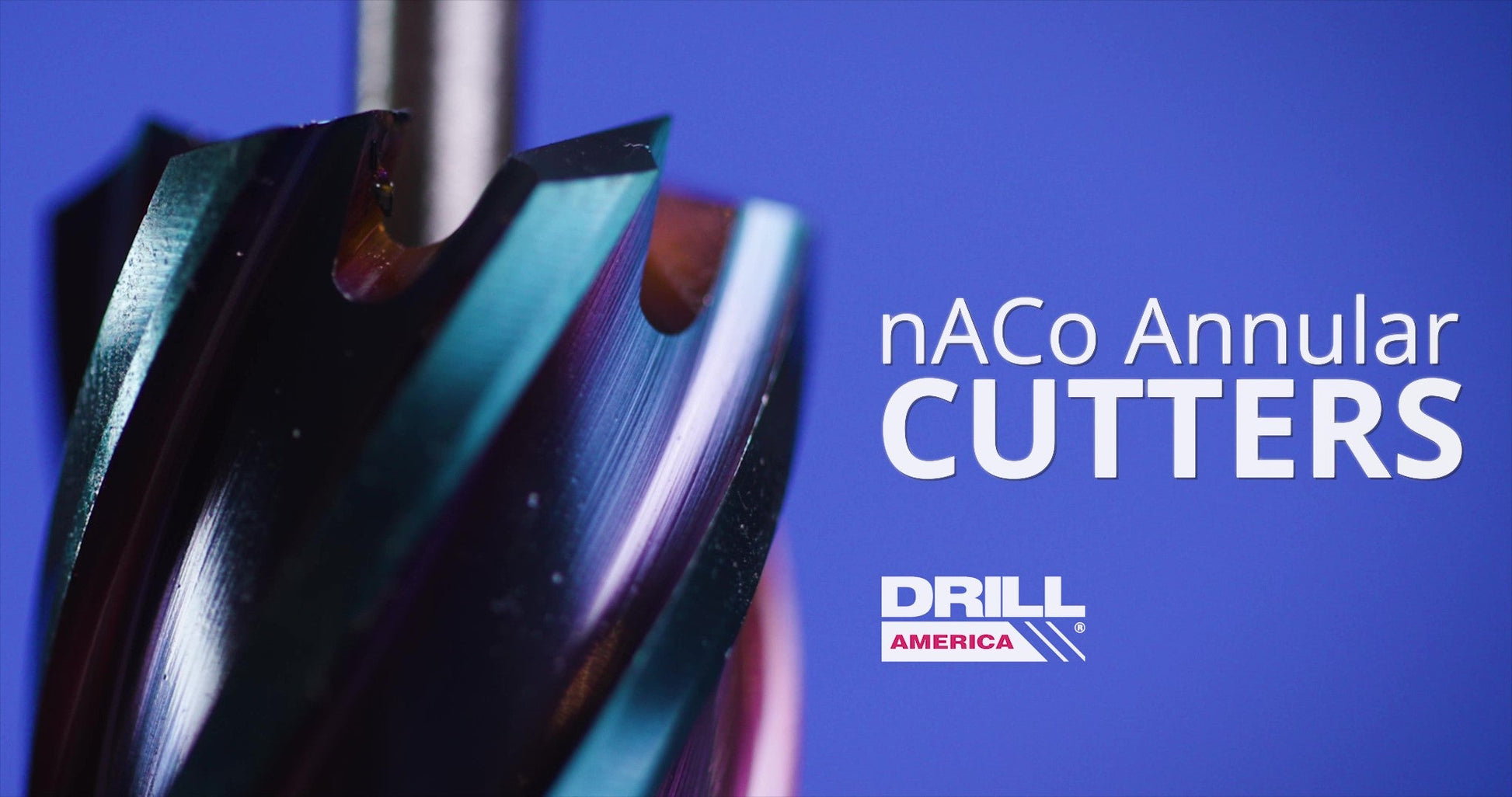 1 - 11/16" X 3" nACo (Nano - Composite) Coated Blue Annular Cutter - High Performance & Durable Cutting Tool | Drill America - Bayou Tool