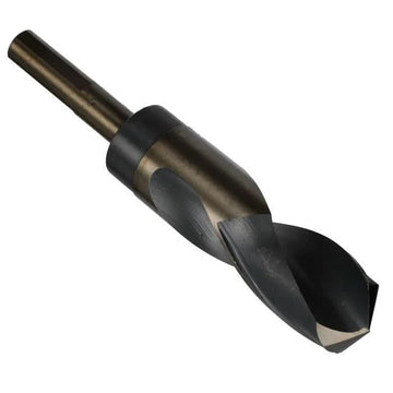 1 - 15/32" HSS Black & Gold Drill Bit with Reduced 1/2" 3 - Flat Shank, Contractor Series - High Performance & Durable Cutting Tool | Drill America - Bayou Tool
