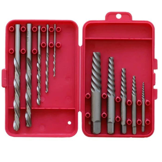 1 - 6 Carbon Steel Spiral Flute Screw Extractor Set with Drills - High Performance & Durable Cutting Tool | Drill America - Bayou Tool