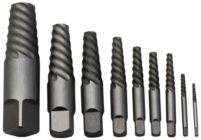 1 - 9 Carbon Steel Spiral Flute Screw Extractor Set - High Performance & Durable Cutting Tool | Drill America - Bayou Tool