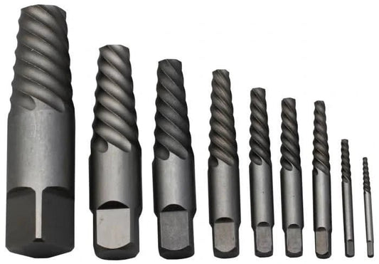 1 - 9 Carbon Steel Spiral Flute Screw Extractor Set - High Performance & Durable Cutting Tool | Drill America - Bayou Tool