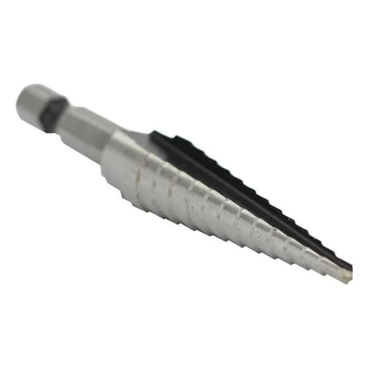 1 HSS Quick Change Hex Shank Step Drill Bit (1/8" - 1/2 by 1/32") - High Performance & Durable Cutting Tool | Drill America - Bayou Tool