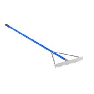 Bon 12-223 Base Rake - 24" - 6 Foot Snap Handle Equipped with reinforcement braces | Hardscape Tool for Pros