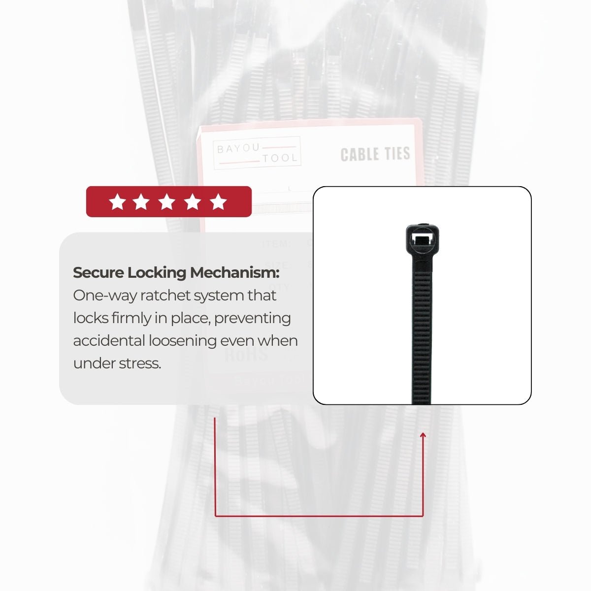12 - Inch Heavy - Duty Zip Ties | 50 lb Strength | UV & Weather Resistant | Industrial - Grade Nylon - Bayou Tool