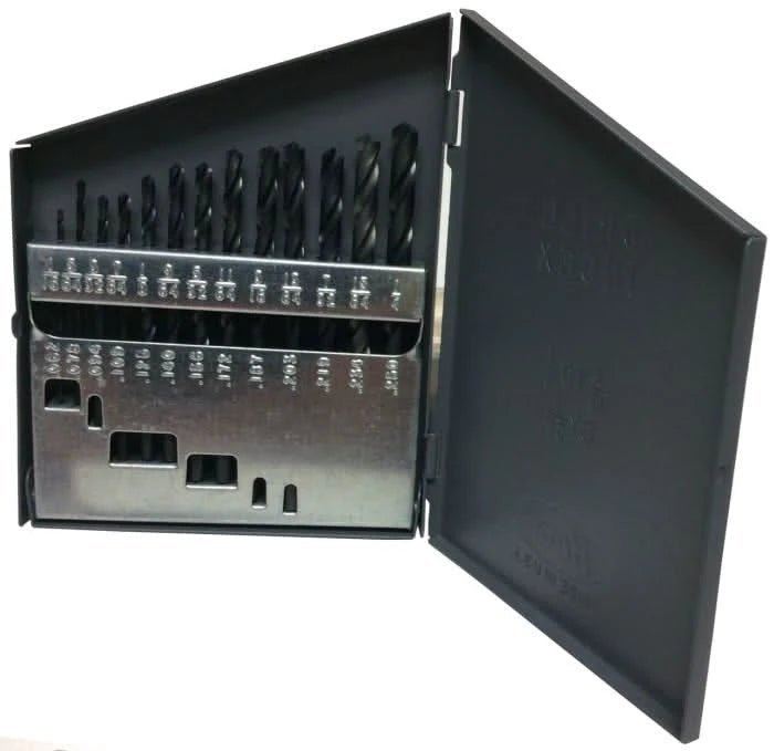 13 Piece HSS Polished Jobber Length Drill Bit Set, 1/16" - 1/4" - High Performance & Durable Cutting Tool | Drill America - Bayou Tool