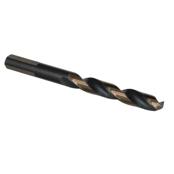19/64" HSS Black & Gold KFD Split Point Mechanics Length Drill Bit with 3 - Flat Shank - High Performance & Durable Cutting Tool | Drill America - Bayou Tool