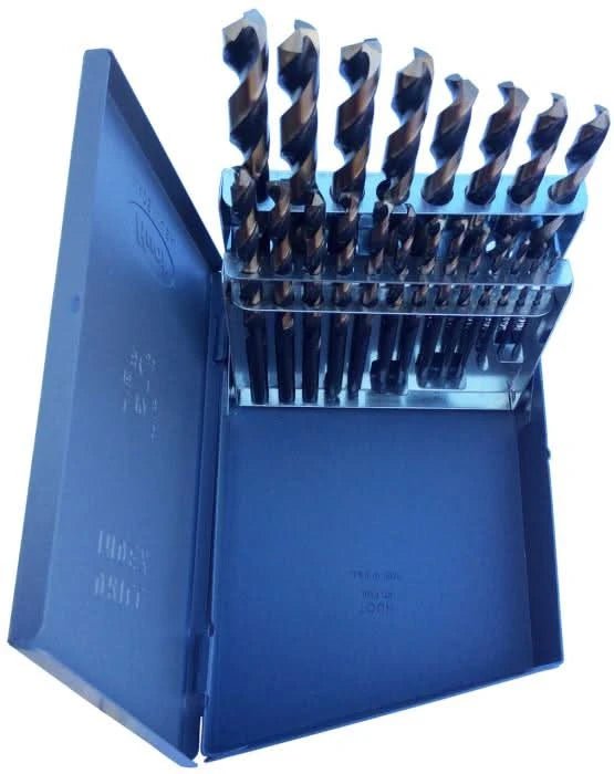 21 Piece HSS Black & Gold KFD Split Point Jobber Length Drill Bit Set, 1/16" - 3/8" - High Performance & Durable Cutting Tool | Drill America - Bayou Tool