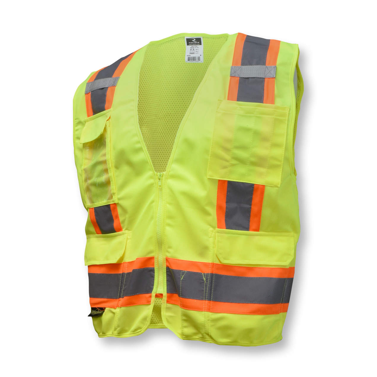 a yellow safety vest on a white background