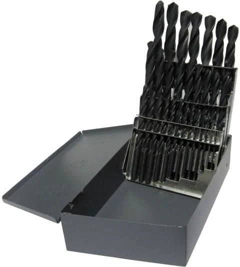 25 Piece HSS Black Oxide Jobber Length Drill Bit Set, DWDN, 1.00mm - 13.00mm - High Performance & Durable Cutting Tool | Drill America - Bayou Tool