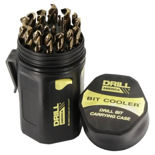 29 Piece Cobalt Jobber Length Drill Bit Set, 1/16" - 1/2", Round Bit Cooler Case, DWDCO Series - High Performance & Durable Cutting Tool | Drill America - Bayou Tool
