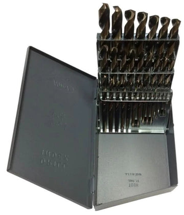 29 Piece HSS Black & Gold KFD Split Point Mechanics Length Drill Bit Set, 1/16" - 1/2" - High Performance & Durable Cutting Tool | Drill America - Bayou Tool