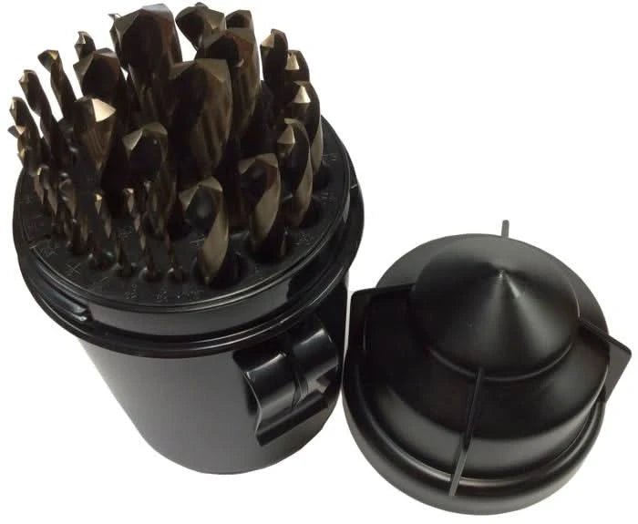 29 Piece HSS Black & Gold KFD Split Point Mechanics Length Drill Bit Set, 1/16" - 1/2", Plastic Case - High Performance & Durable Cutting Tool | Drill America - Bayou Tool
