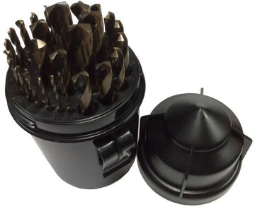 29 Piece HSS Black & Gold KFD Split Point Mechanics Length Drill Bit Set, 1/16" - 1/2", Plastic Case - High Performance & Durable Cutting Tool | Drill America - Bayou Tool