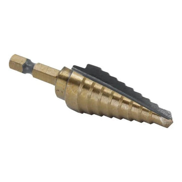 3 HSS Black & Gold Quick Change Hex Shank Step Drill Bit (1/4" - 3/4" by 1/16") - High Performance & Durable Cutting Tool | Drill America - Bayou Tool