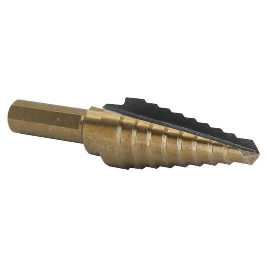 3 HSS Black & Gold Step Drill Bit (1/4" - 3/4" by 1/16") - High Performance & Durable Cutting Tool | Drill America - Bayou Tool