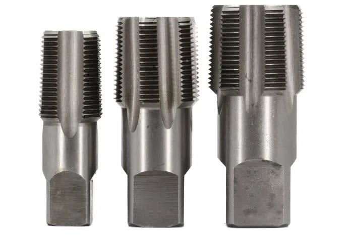 3 Piece Carbon Steel NPT Pipe Tap Set (1" 1 - 1/4" and 1 - 1/2") - High Performance & Durable Cutting Tool | Drill America - Bayou Tool