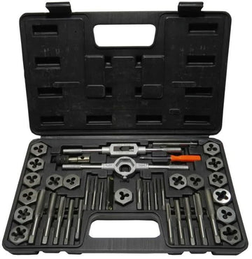 3.00mm - 12.00mm High Speed Steel Tap and Die Set with Hex Die - High Performance & Durable Cutting Tool | Drill America - Bayou Tool