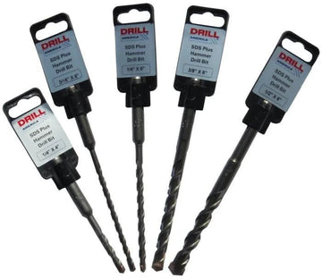 3/16" - 1/2" 5 Piece SDS - Plus Hammer Drill Bit Drill Bit Set - High Performance & Durable Cutting Tool | Drill America - Bayou Tool