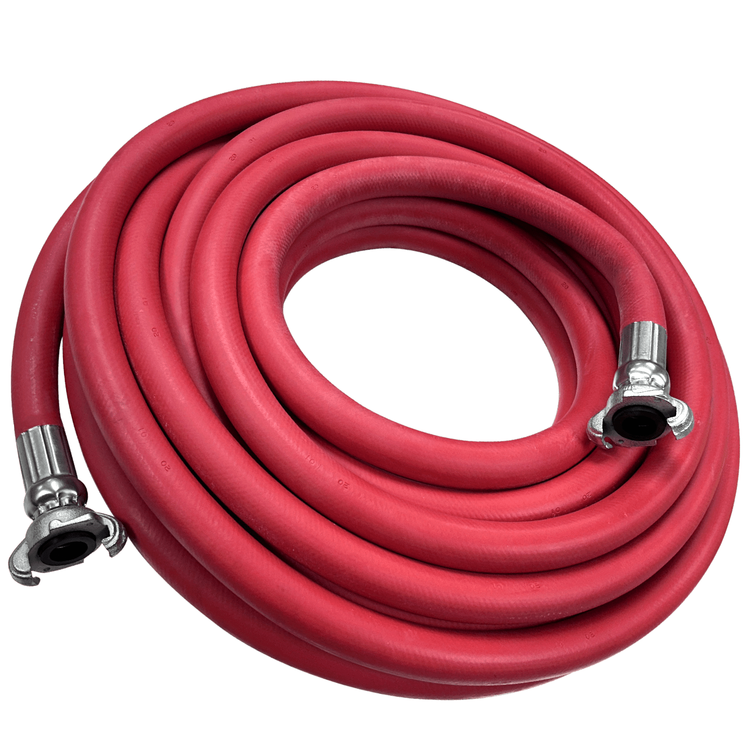 3/4" Diameter 50ft Red Jack Hammer Hose with Chicago Pneumatic™ Compatible Fittings - Bayou Tool