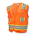 an orange safety vest on a white background