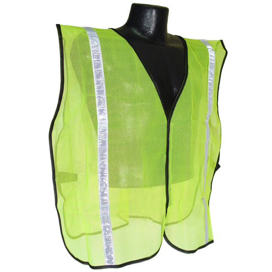 a mannequin wearing a yellow safety vest