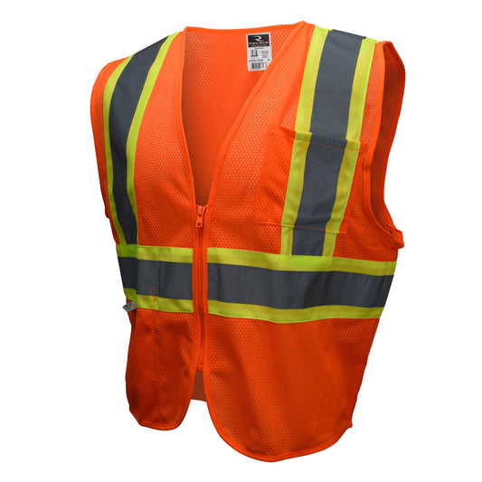 an orange safety vest on a white background