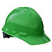 a green hard hat on a white background