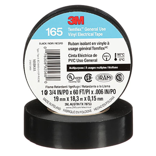 3M Temflex Vinyl Electrical Tape 60'x3/4" 10 Pack - Bayou Tool