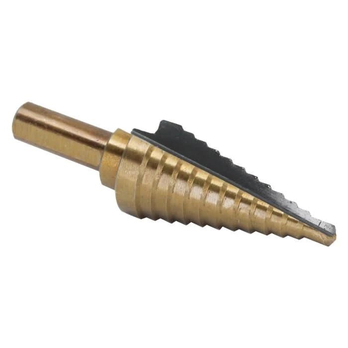 4 HSS Black & Gold Step Drill Bit (3/16" - 7/8" by 1/16") - High Performance & Durable Cutting Tool | Drill America - Bayou Tool