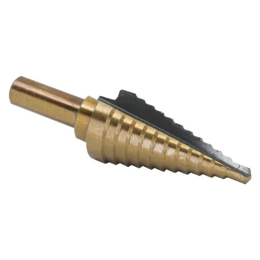 4 HSS Black & Gold Step Drill Bit (3/16" - 7/8" by 1/16") - High Performance & Durable Cutting Tool | Drill America - Bayou Tool