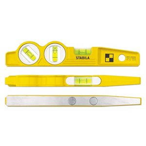 Stabila 25245 Torpedo Level - 3 Vial V-Groove Magnetic | Layoutt Tool for Pros