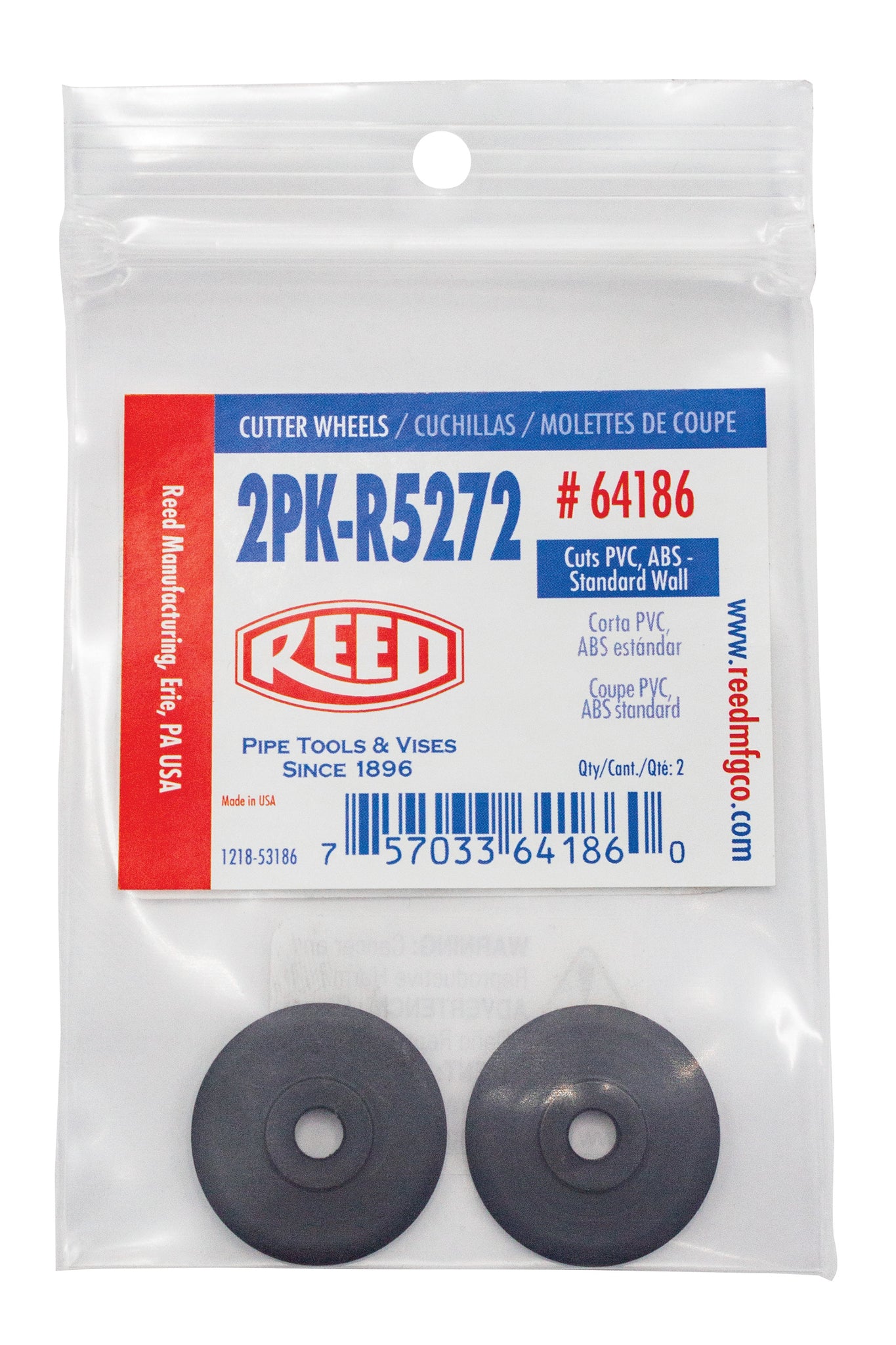 REED R5272" Cutter Wheel  Designed for PVC Pipe Cutting and Maintenance by Reed Mfg - Pipeline Tool
