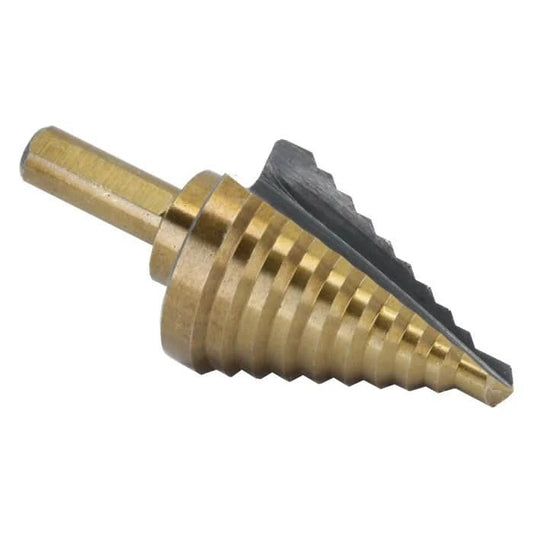 5 HSS Black & Gold Step Drill Bit (1/4" - 1 - 3/8" by 1/8") - High Performance & Durable Cutting Tool | Drill America - Bayou Tool