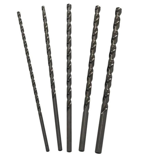 5 Piece 18" Long HSS Drill Bit Set, Plastic Pouch Case, 1/4" - 1/2" - High Performance & Durable Cutting Tool | Drill America - Bayou Tool