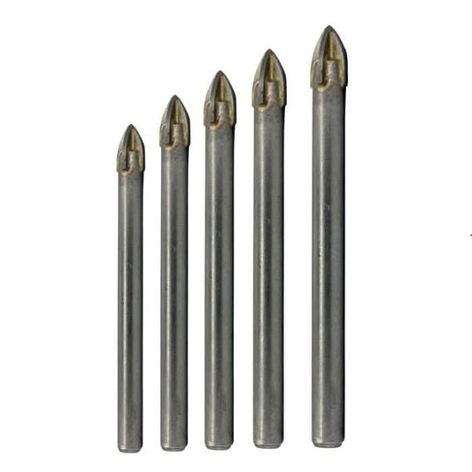 5 Piece Carbide Tipped 4 Flute Glass & Tile Drill Bit Set - High Performance & Durable Cutting Tool | Drill America - Bayou Tool