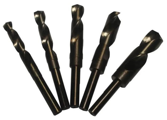 5 Piece Cobalt Drill Bit Set with Reduced 1/2" Shank, Plastic Pouch, 9/16" - 1", D/ACO - High Performance & Durable Cutting Tool | Drill America - Bayou Tool