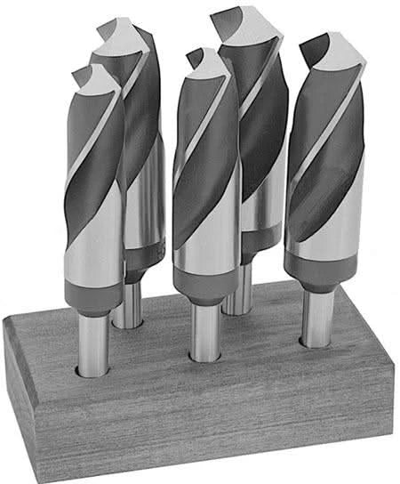 5 Piece HSS Black and Bright Reduced Shank HSS Drill Bit Set, 9/16" - 1" - High Performance & Durable Cutting Tool | Drill America - Bayou Tool