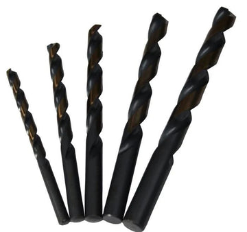 5 Piece HSS Black & Gold KFD Split Point Jobber Length Drill Bit Killer Force Drill Bit Set 1/4" - 1/2" Plastic Pouch - High Performance & Durable Cutting Tool | Drill America - Bayou Tool