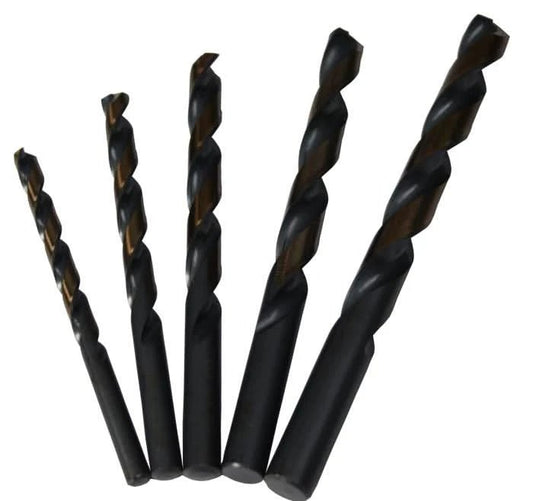 5 Piece HSS Black & Gold KFD Split Point Jobber Length Drill Bit Killer Force Drill Bit Set 1/4" - 1/2" Plastic Pouch - High Performance & Durable Cutting Tool | Drill America - Bayou Tool