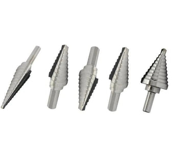 5 Piece HSS Step Drill Bit Set (Sizes 1 - 5) - High Performance & Durable Cutting Tool | Drill America - Bayou Tool