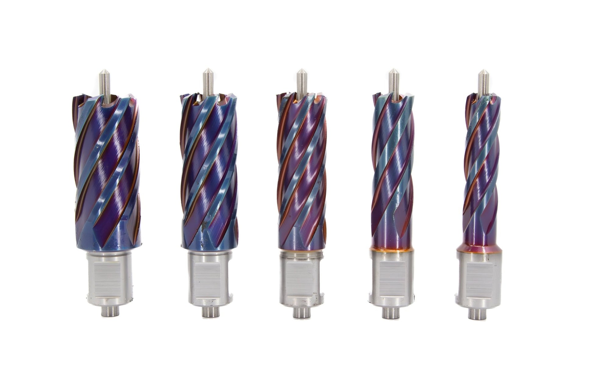 5 Piece Set with 1" Depth of Cut - nACo (Nano - Composite) Coated Blue Annular Cutter - High Performance & Durable Cutting Tool | Drill America - Bayou Tool