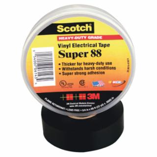 Super 88 Vinyl Electrical Tape - 1-1/2 in x 44 ft, Black, Heavy-Duty Insulation