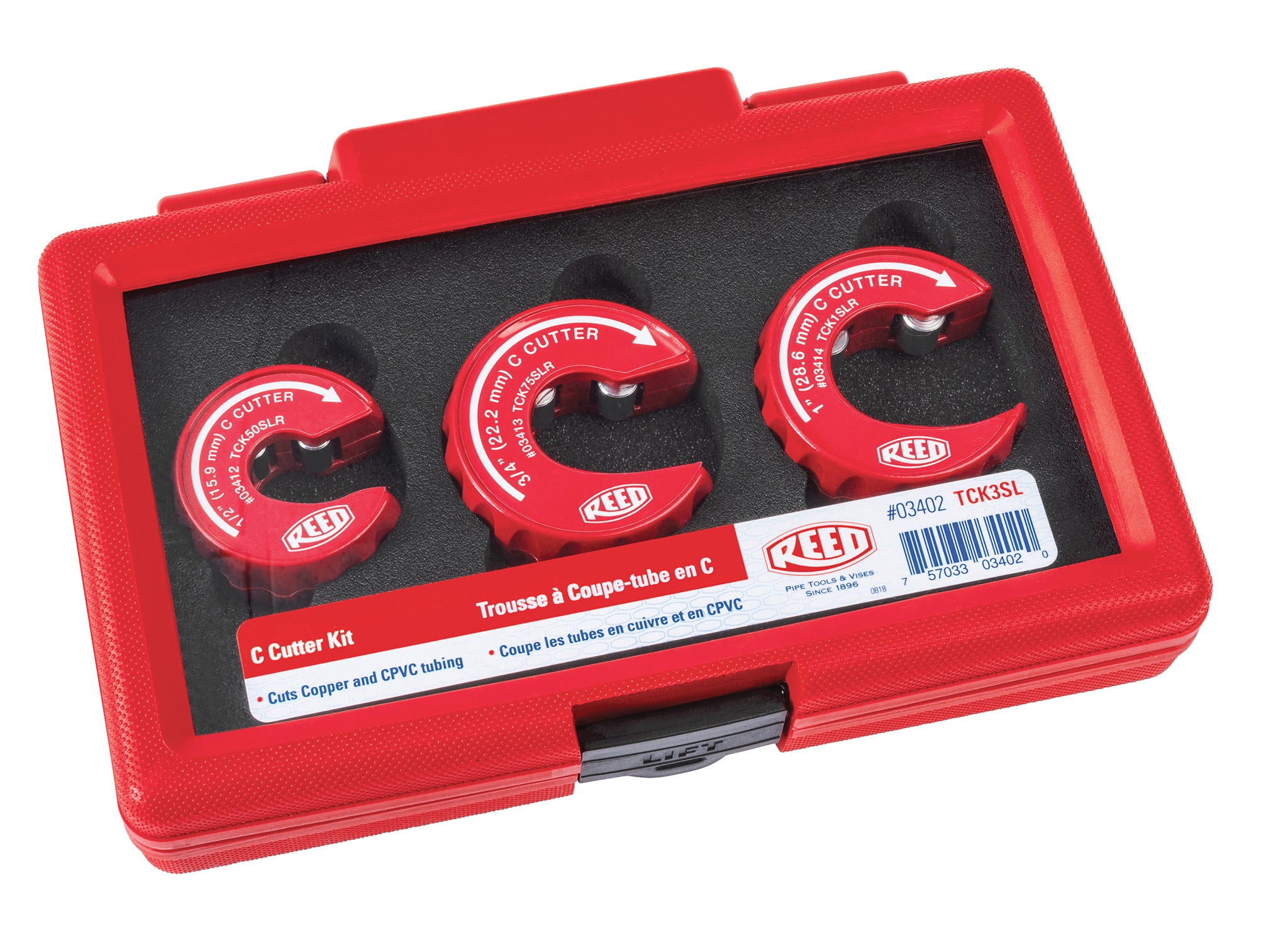 REED Tck3Sl 3Pcs Kit 1/2", 3/4", And 1" Designed for Use in Brass Coupling and Threaded Pipework by Reed Mfg - Pipeline Tool