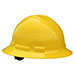 a yellow hard hat on a white background