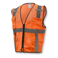 an orange safety vest on a white background