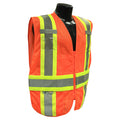 an orange safety vest on a mannequin