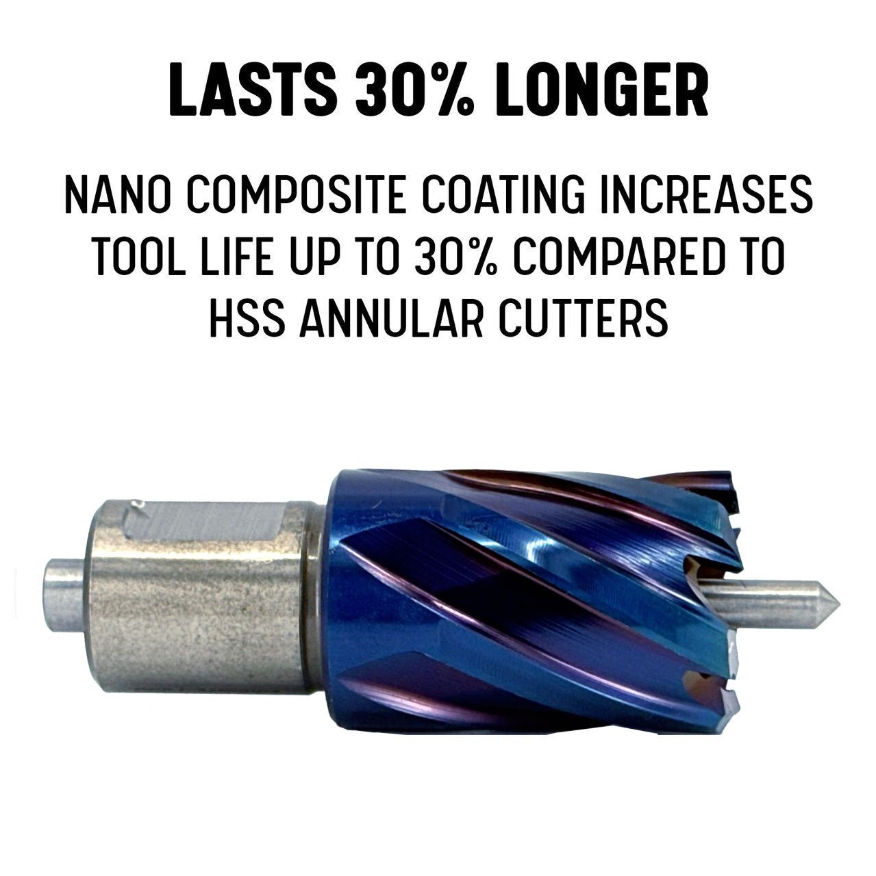 7/8" X 3" nACo (Nano - Composite) Coated Blue Annular Cutter - High Performance & Durable Cutting Tool | Drill America - Bayou Tool