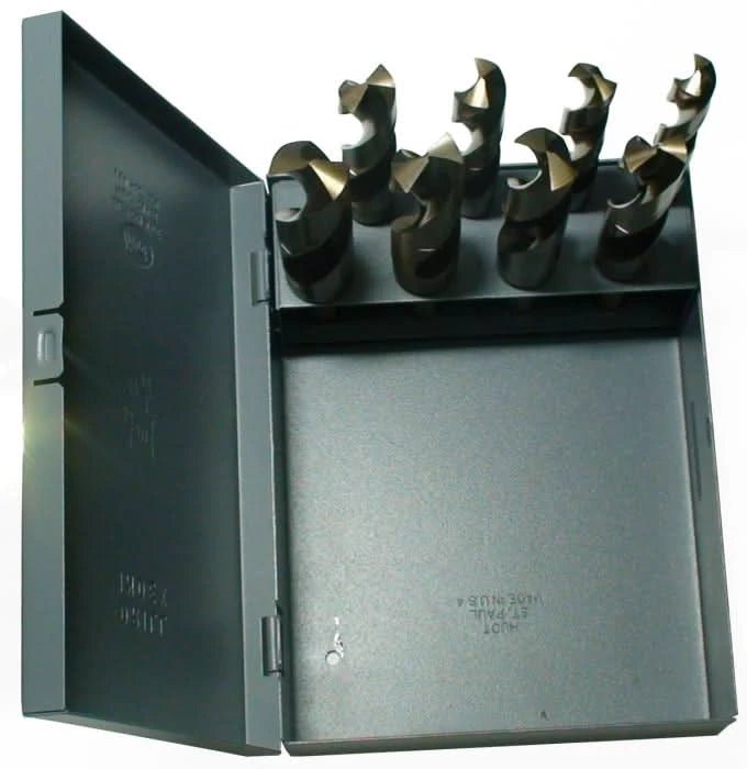 8 Piece Cobalt Drill Bit Set with Reduced 1/2" Shank, 9/16" - 1", D/ACO - High Performance & Durable Cutting Tool | Drill America - Bayou Tool