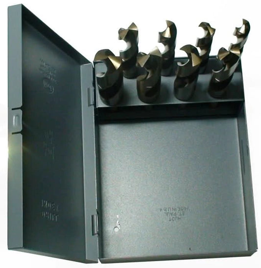8 Piece Cobalt Drill Bit Set with Reduced 1/2" Shank, 9/16" - 1", DWDCO - High Performance & Durable Cutting Tool | Drill America - Bayou Tool