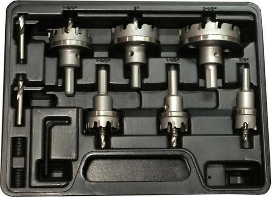 8 Piece Electricians Carbide Tipped Hole Cutter Set with 3/16" Depth of Cut - High Performance & Durable Cutting Tool | Drill America - Bayou Tool